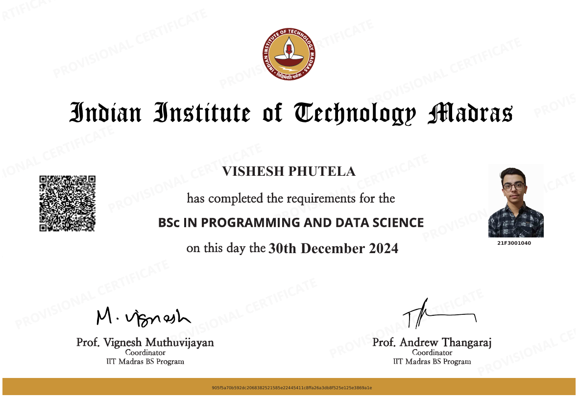 BSC Certificate